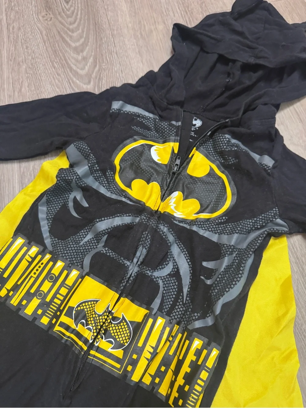 Batman Black and Yellow Cape Hooded Kids Superhero Costume
